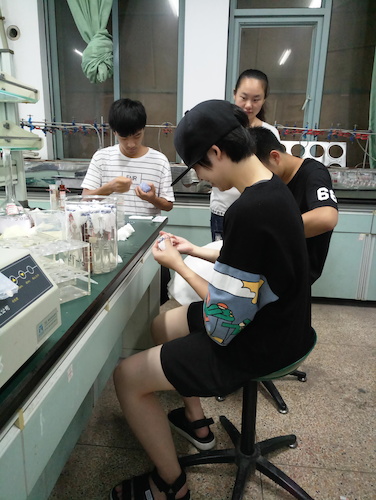 七月十三日 色花堂
  色花堂
赴杭州余杭区“五水共治”调查与研究分队社会实践小分队 总氮、总磷测定之分装试管