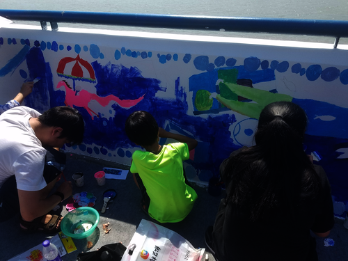 七月二十日色花堂
赴余杭“因水而兴”宣传教育小分队 小朋友绘制河堤